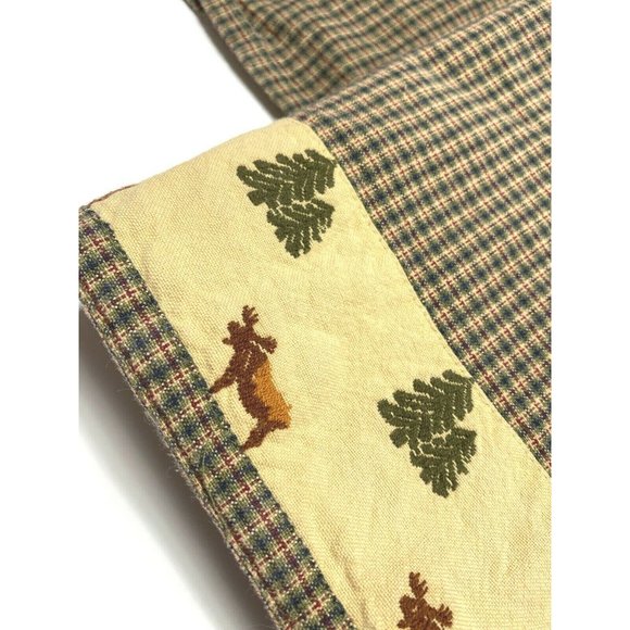 Vintage Park Designs Cabin Valances Curtains Lodge Plaid Moose Elk Hunting Set - Picture 3 of 9